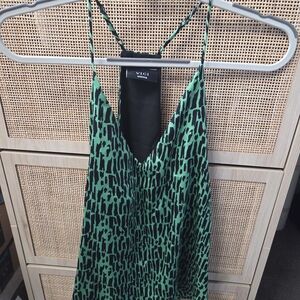 Vici Green and Black Patterned Dress